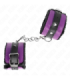 KINK - MUÑEQUERAS FORRADAS PREMIUM NEGRO CON CORREA VIOLETA / NEGRO AJUSTABLE 17-29 CM X 6 CM