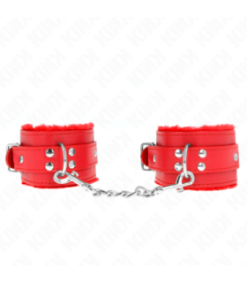 KINK - MUÑEQUERAS FORRADAS ROJO CON CORREA ROJO AJUSTABLE 20-29 CM X 5.5 CM