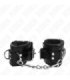 KINK - MUÑEQUERAS FORRADAS NEGRO CON CORREA NEGRO AJUSTABLE 20-29 CM X 5.5 CM