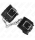 KINK - MUÑEQUERAS FORRADAS NEGRO CON CORREA NEGRO AJUSTABLE 20-29 CM X 5.5 CM