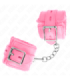 KINK - MUÑEQUERAS FORRADAS CON AGUJEROS CUADRADOS ROSA Y CORREA ROSA AJUSTABLE 17-29 CM X 6 CM