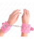 KINK - MUÑEQUERAS FORRADAS CON AGUJEROS CUADRADOS ROSA Y CORREA ROSA AJUSTABLE 17-29 CM X 6 CM