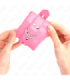 KINK - MUÑEQUERAS FORRADAS CON AGUJEROS CUADRADOS ROSA Y CORREA ROSA AJUSTABLE 17-29 CM X 6 CM