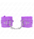 KINK - MUÑEQUERAS FORRADAS CON AGUJEROS CUADRADOS VIOLETA Y CORREA VIOLETA AJUSTABLE 17-29 CM X 6 CM