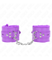 KINK - MUÑEQUERAS FORRADAS CON AGUJEROS CUADRADOS VIOLETA Y CORREA VIOLETA AJUSTABLE 17-29 CM X 6 CM