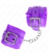 KINK - MUÑEQUERAS FORRADAS CON AGUJEROS CUADRADOS VIOLETA Y CORREA VIOLETA AJUSTABLE 17-29 CM X 6 CM