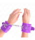 KINK - MUÑEQUERAS FORRADAS CON AGUJEROS CUADRADOS VIOLETA Y CORREA VIOLETA AJUSTABLE 17-29 CM X 6 CM
