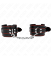 KINK - MUÑEQUERAS NEGRO CON DETALLES EN ROJO AJUSTABLE 20-28 CM X 5.5 CM