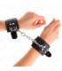 KINK - MUÑEQUERAS NEGRO CON DETALLES EN ROJO AJUSTABLE 20-28 CM X 5.5 CM