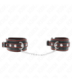 KINK - MUÑEQUERAS PEQUEÑA NEGRO CON DETALLES EN ROJO AJUSTABLE 14-24 CM X 3.5 CM