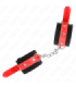 KINK - MUÑEQUERAS DE NYLON NEGRO CON CORREA POLIPIEL ROJO AJUSTABLE 19-24 CM X 5.5 CM