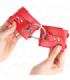 KINK - MUÑEQUERAS FIJAS CON ANILLA Y TACHUELAS ROJO AJUSTABLE 17-22 CM X 6.5 CM