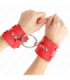 KINK - MUÑEQUERAS FIJAS CON ANILLA Y TACHUELAS ROJO AJUSTABLE 17-22 CM X 6.5 CM