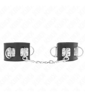 KINK - MUÑEQUERAS MULTIPOSICIÓN CON CIERRE CANDADO NEGRO AJUSTABLE 16-23 CM X 5.5 CM