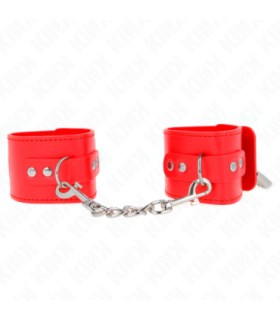 KINK - MUÑEQUERAS CON CIERRE CANDADO ROJO AJUSTABLE 16-23 CM X 5.5 CM