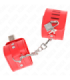 KINK - MUÑEQUERAS CON CIERRE CANDADO ROJO AJUSTABLE 16-23 CM X 5.5 CM