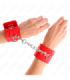 KINK - MUÑEQUERAS CON CIERRE CANDADO ROJO AJUSTABLE 16-23 CM X 5.5 CM