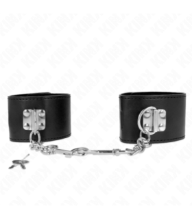 KINK - MUÑEQUERAS CON CIERRE CANDADO NEGRO AJUSTABLE 16-23 CM X 5.5 CM