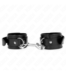 KINK - MUÑEQUERAS SIMPLES CON FILA DE REMACHES NEGRO AJUSTABLE 17-28 CM X 5 CM