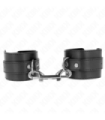 KINK - MUÑEQUERAS SIMPLES CON FILA DE REMACHES Y HEBILLA GRANDE NEGRO AJUSTABLE 17-28 CM X 5 CM