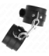 KINK - MUÑEQUERAS SIMPLES CON FILA DE REMACHES Y HEBILLA GRANDE NEGRO AJUSTABLE 17-28 CM X 5 CM