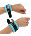 KINK - MUÑEQUERAS CON CIERRE PREMIUM NEGRO / AZUL AJUSTABLE 21-28 CM X 5.5 CM