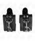 KINK - MUÑEQUERAS ESTILO MAZMORRA CON CERRADURA NEGRO AJUSTABLE 21-28 CM X 5.5 CM