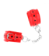 KINK - MUÑEQUERAS ROJO CON INCRUSTACIÓN DE CORAZÓN NEGRO AJUSTABLE 21-28 CM X 5.5 CM