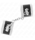 KINK - MUÑEQUERAS NEGRO CON ENCAJE DECORATIVO BLANCO AJUSTABLE 20-23 CM X 5.5 CM