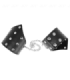 KINK - MUÑEQUERAS ESTILO PUNTIAGUDO NEGRO CON CADENA AJUSTABLE 17-23 CM X 8.5 CM