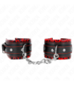 KINK - MUÑEQUERAS FORRADAS ROJO / NEGRO AJUSTABLE 17-29 CM X 6 CM