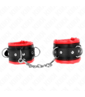 KINK - MUÑEQUERAS ESTILO HEAVY FORRO ROJO AJUSTABLE 20-30 CM X 6 CM