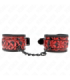 KINK - MUÑEQUERAS CON PATRÓN DE DIAMANTES ROJO OSCURO AJUSTABLE 17-26 CM X 5.5 CM