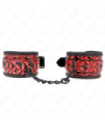 KINK - MUÑEQUERAS CON PATRÓN DE DIAMANTES ROJO OSCURO AJUSTABLE 17-26 CM X 5.5 CM