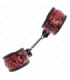 KINK - MUÑEQUERAS CON PATRÓN DE DIAMANTES ROJO OSCURO AJUSTABLE 17-26 CM X 5.5 CM