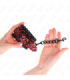 KINK - MUÑEQUERAS CON PATRÓN DE DIAMANTES ROJO OSCURO AJUSTABLE 17-26 CM X 5.5 CM
