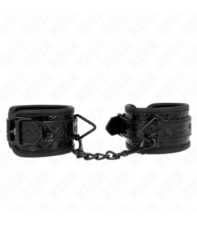 KINK - MUÑEQUERAS CON PATRÓN DE DIAMANTES NEGRO AJUSTABLE 17-26 CM X 5.5 CM