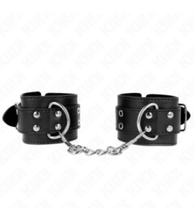 KINK - MUÑEQUERAS CON DOBLE LÍNEA DE TACHUELAS NEGRO AUSTABLE 19-26 CM