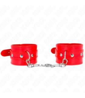 KINK - MUÑEQUERAS CON TACHUELAS ROJO AJUSTABLE 23-33 CM