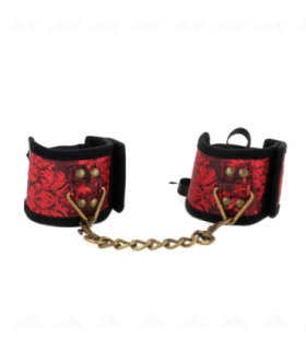 KINK - MUÑEQUERAS DISEÑO ESCÁNDALO ROJO-NEGRO DETALLE LAZO 24.5 CM X 6.5 CM