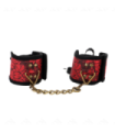 KINK - MUÑEQUERAS DISEÑO ESCÁNDALO ROJO-NEGRO DETALLE LAZO 24.5 CM X 6.5 CM