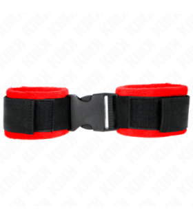 KINK - MUÑEQUERAS NYLON ROJO-NEGRO MODELO 1 AJUSTABLE 25-35 CM X 6 CM