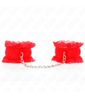 KINK - MUÑEQUERAS ELÁSTICAS DE ENCAJE ROJO