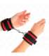KINK - MUÑEQUERAS NYLON ROJO-NEGRO MODELO 2 AJUSTABLE 18-35 CM X 6 CM