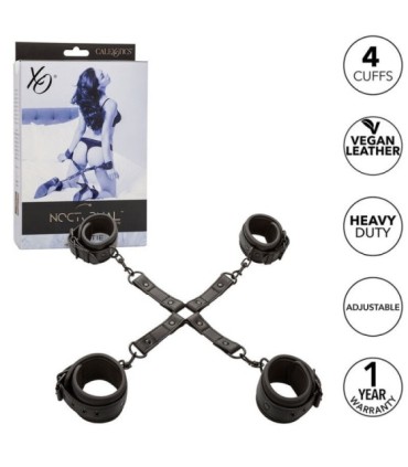 CALEXOTICS - NOCTURNAL CONECTOR HOG TIE CUERO AJUSTABLE NEGRO