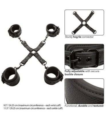 CALEXOTICS - NOCTURNAL CONECTOR HOG TIE CUERO AJUSTABLE NEGRO