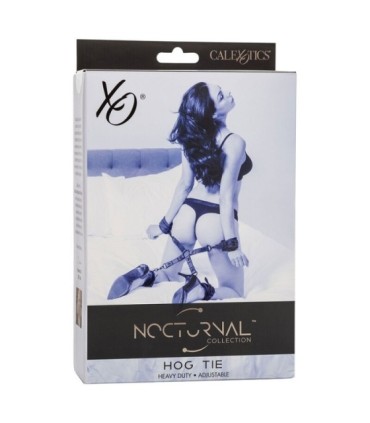 CALEXOTICS - NOCTURNAL CONECTOR HOG TIE CUERO AJUSTABLE NEGRO