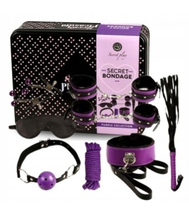SECRETPLAY - BDSM SET 8PCS LILA / NEGRO