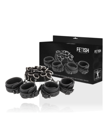 FETISH SUBMISSIVE - SET ATADURAS CAMA LUXURY CON FORRO DE NEOPRENO