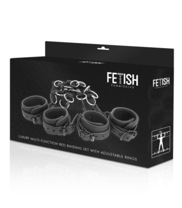 FETISH SUBMISSIVE - SET ATADURAS CAMA LUXURY CON FORRO DE NEOPRENO